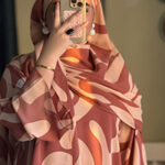 Printed Regular Abaya with Hijab